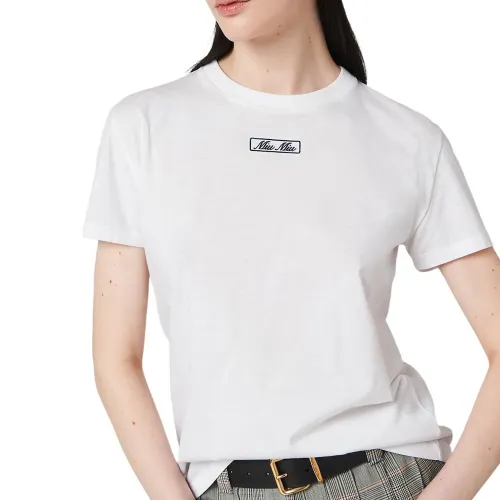 Miu Miu logo-embroidered cotton T-shirt