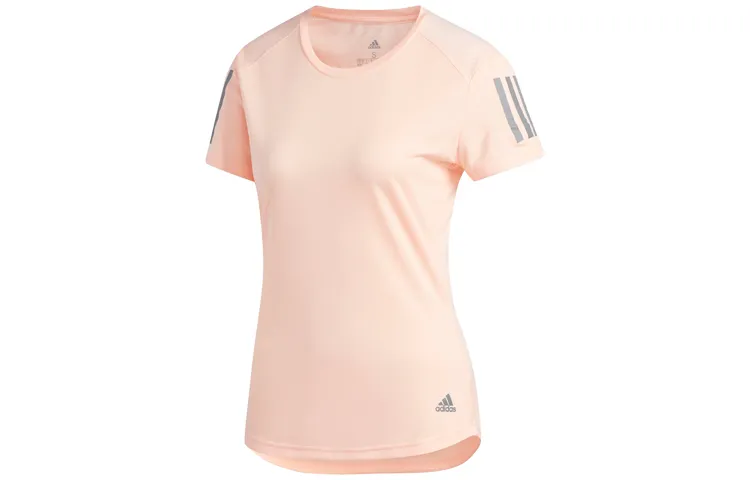 Adidas T-Shirts Women's Light Pink Crew Neck Moderate