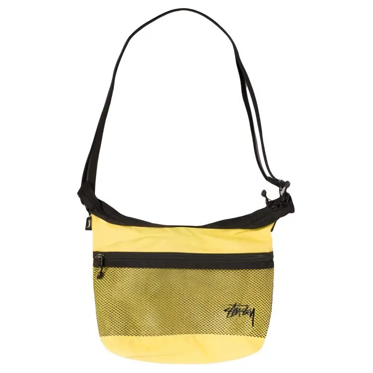 Stussy Fabric Crossbody Bag, Shoulder Bag Small Unisex Yellow