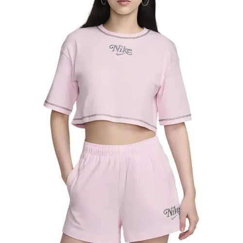 Nike T Shirts Women's Pink Foam Crew Neck Moderate