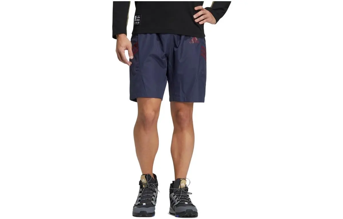 Adidas Casual Shorts Men's Blue Moderate Straight Fit Pants