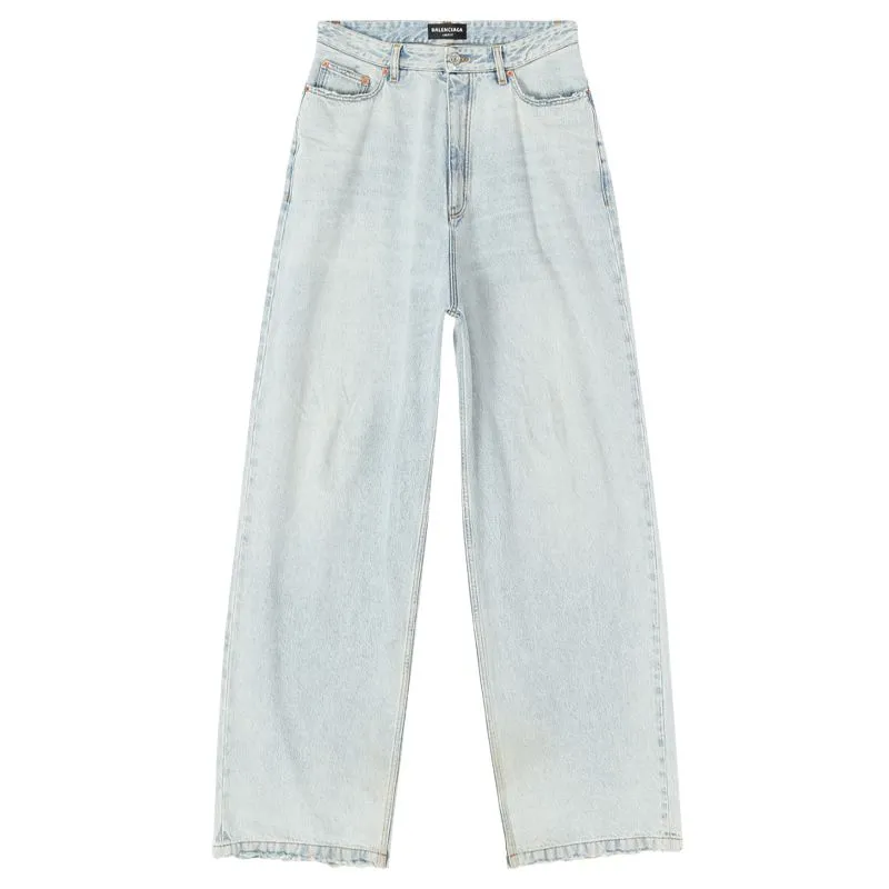 Balenciaga Jeans Men's Blue Moderate Wide Leg Pants