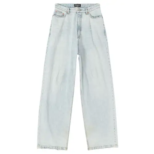 Balenciaga Jeans Men's Blue Moderate Wide Leg Pants