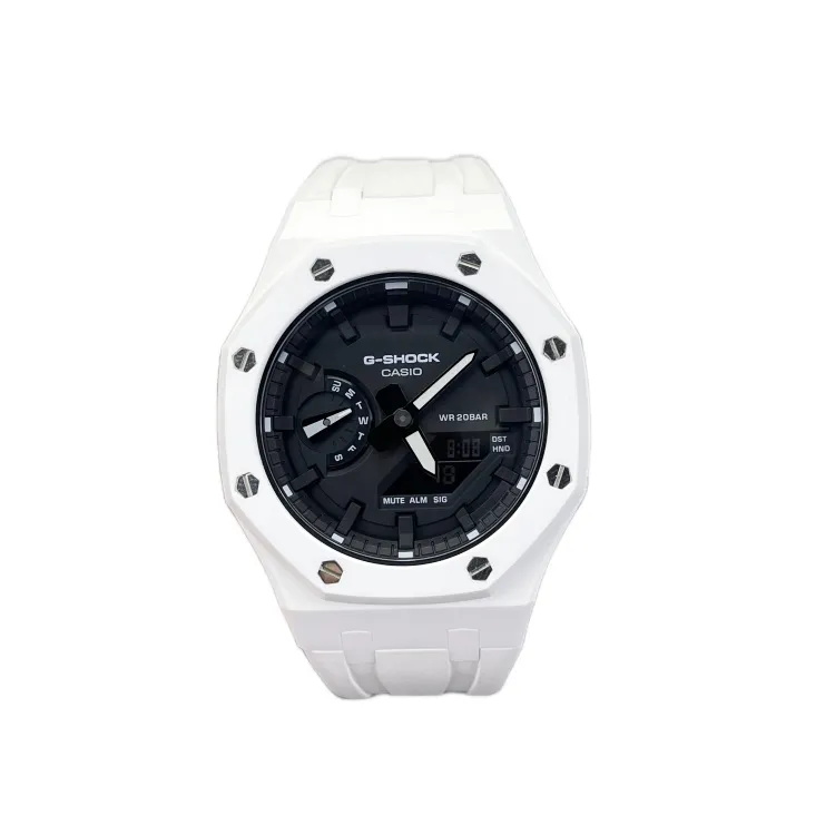CASIO Custom Collection Quartz Movement Fluoroelastomer Strap Watch Unisex Black Dial