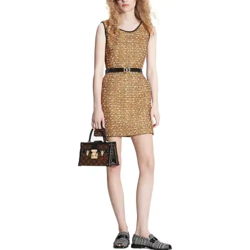 LOUIS VUITTON Sleeveless Dress Women's Apricot
