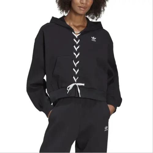 Adidas Originals Sweatshirts Women's Black Hooded Moderate Regular