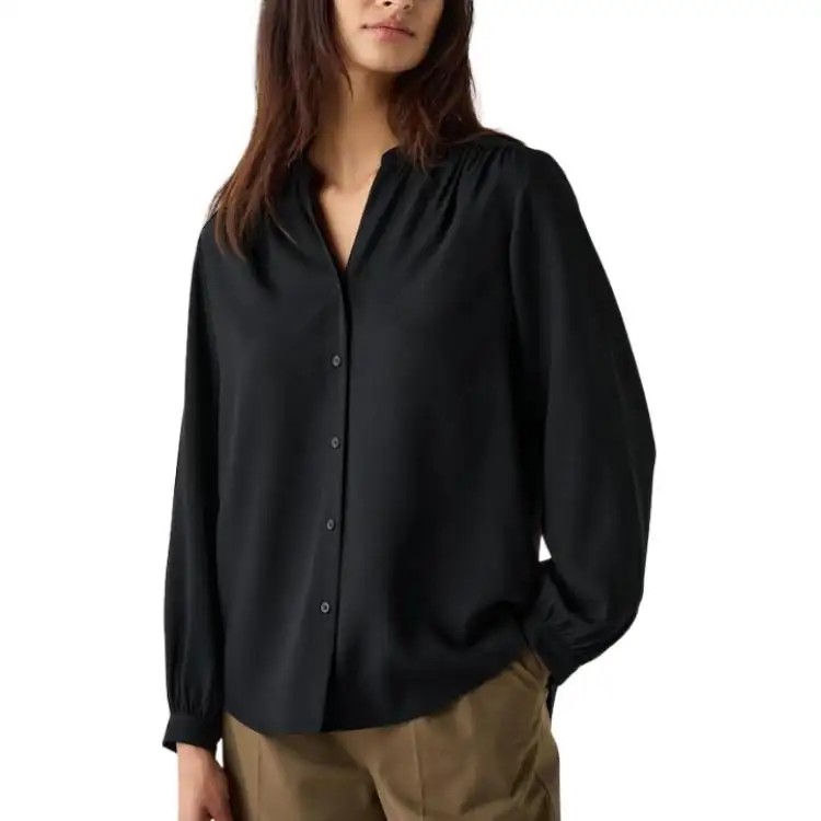 UNIQLO Shirts Women's Black Half Open Collar Moderate Other