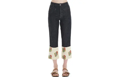 LOEWE Jeans Women's Black Moderate Straight Fit Pants