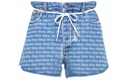 MIU MIU SS22 Denim Shorts Women's Blue