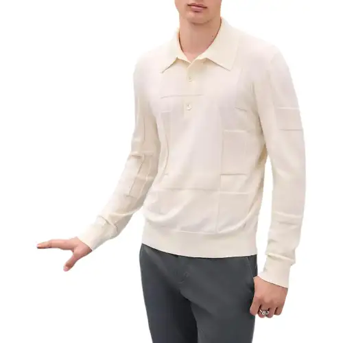 HERMES Cashmere Sweater Men's Ecru