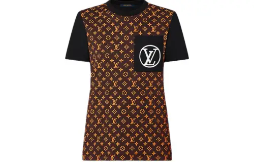 LOUIS VUITTON New Quarterly Products Of LV T Shirts Women's Brown Crew Neck Moderate Straight Fit