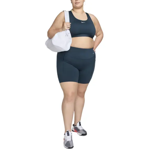 Nike Universa Women's Medium-Support High-Waisted 8' Biker Shorts With Pockets Plus Size