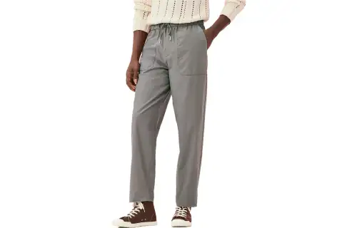HERMES Casual Pants Men's Light Gray Moderate Straight Fit Pants