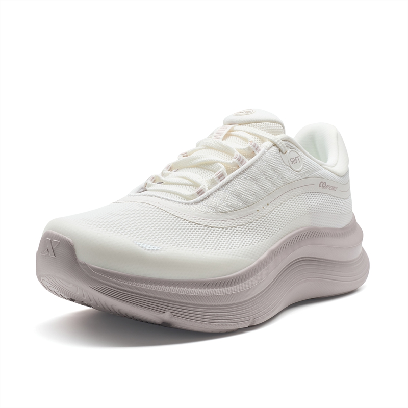XTEP Low top Casual Long Distance Running City Commuting Running Shoes Women’s Sail White Silent Gray