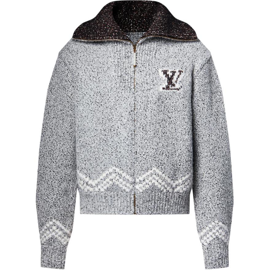 LOUIS VUITTON Zippered Knitted Blouson