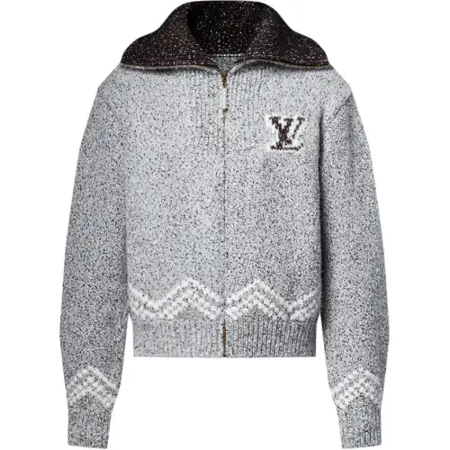 LOUIS VUITTON Zippered Knitted Blouson