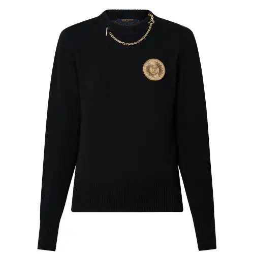 LOUIS VUITTON 1ABYRG Chain Detail Patch Sweater