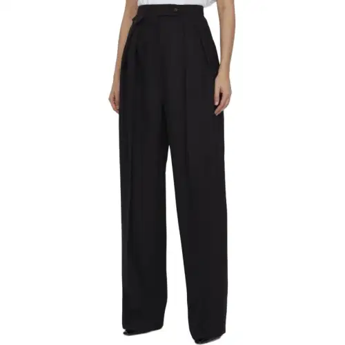 THE ROW Casual Pants Women's Black Moderate Straight Fit Pants