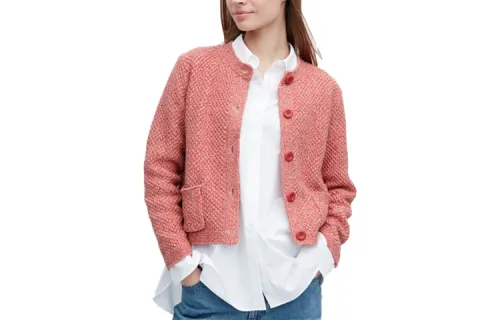 UNIQLO Jackets Women's Peach Pink Crew Neck Moderate Other