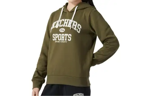 Skechers Colorful Sweatshirts Women's Olive Hooded Moderate Regular