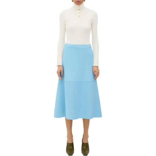 Bottega Veneta Leather Midi Skirt