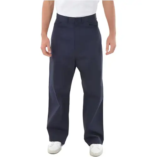 Balenciaga Casual Pants Men's Blue Moderate Straight Fit Pants