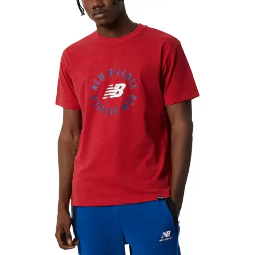 New Balance T Shirts Men's Red Crew Neck