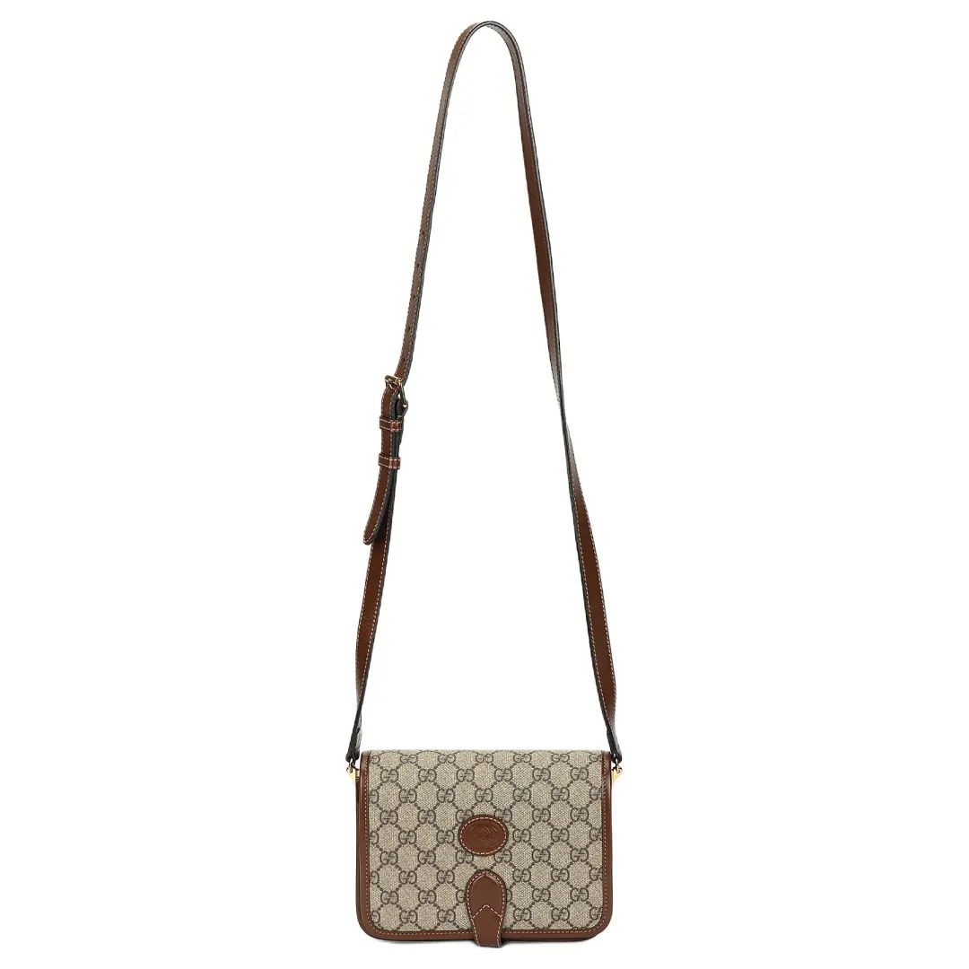 GUCCI Leather Shoulder Bag, Crossbody Bag Mini Unisex Brown