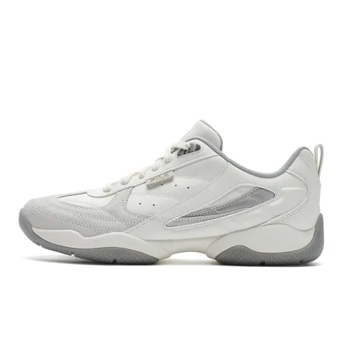 FILA FOUNTAIN Shoes Synthetic Leather, Split Cow Leather Low top Casual Shoes Men's Coconut Milk White