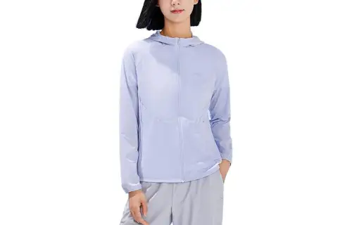 ANTA Running Collection Trench Coats Women's Clear Frost Purple Hooded Moderate Other