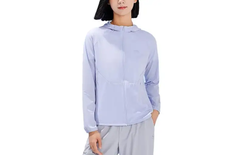 ANTA Running Collection Trench Coats Women's Clear Frost Purple Hooded Moderate Other