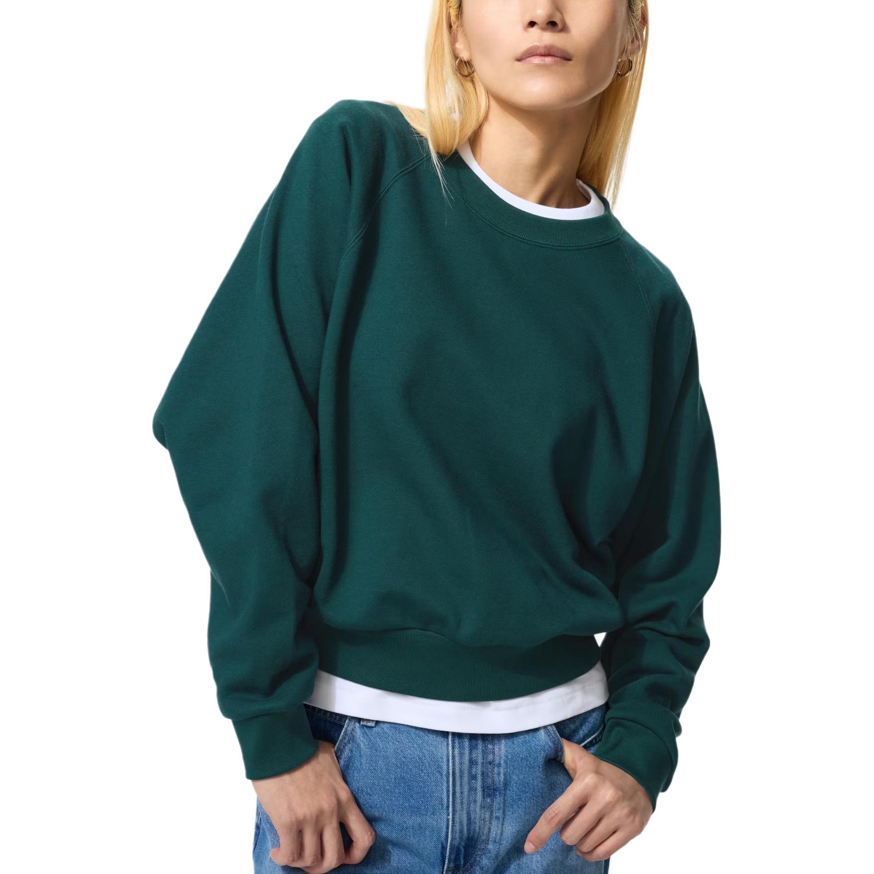 Женская толстовка UNIQLO Crewneck (зеленая)
