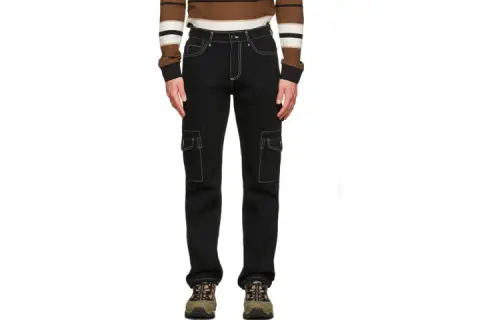 Burberry Jeans Men's Black Moderate Straight Fit Pants