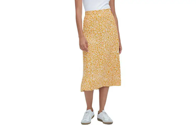 UNIQLO Casual Long Skirts Women's Lemon Yellow Moderate Mid Length Other