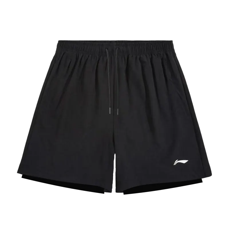 Li Ning Sports Shorts Women's Classic Black Women's Fit Thin Mock Two Piece