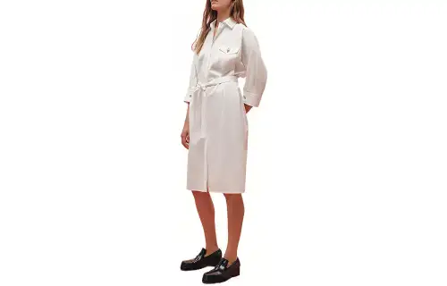 HERMES SS23 Long Sleeved Dress Women's White