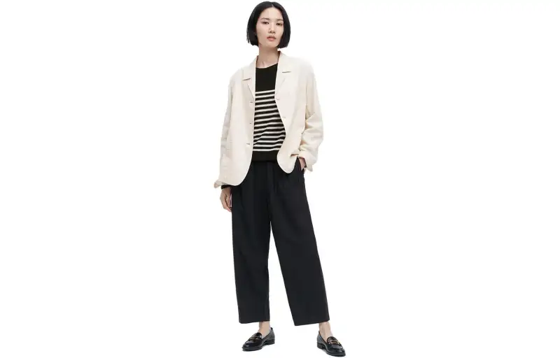 UNIQLO Casual Pants Women's Black Moderate Wide Leg Pants