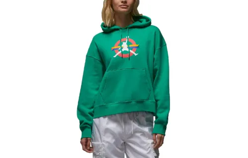 Jordan Sweatshirts Women's Green Hooded Moderate Regular