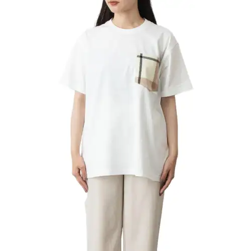 Burberry SS22 Women's Cotton Loose Fit Short Sleeve T-Shirt White
