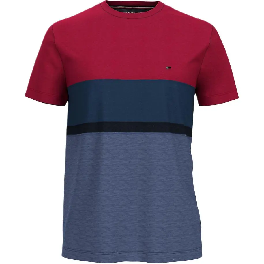 Tommy Hilfiger T-Shirts Men's Red Crew Neck Moderate