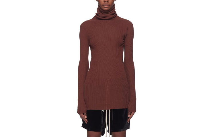 RICK OWENS Ls Tube Fine ribbed Jumper