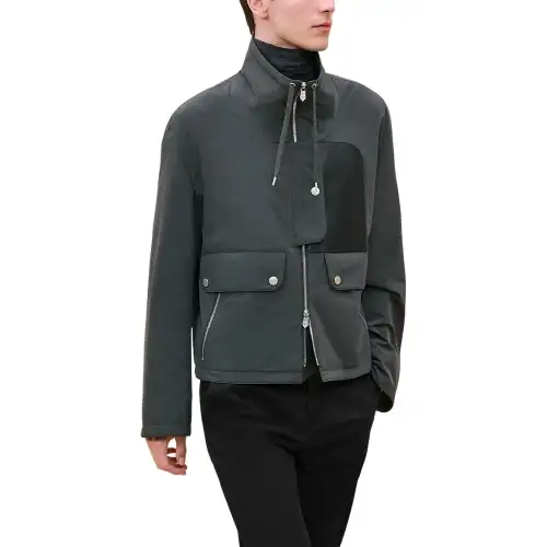 HERMES Jackets Men's Black Turtleneck Moderate Other