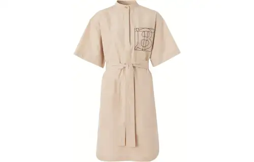 Burberry SS22 Short Sleeved Dress Women's Almond Beige