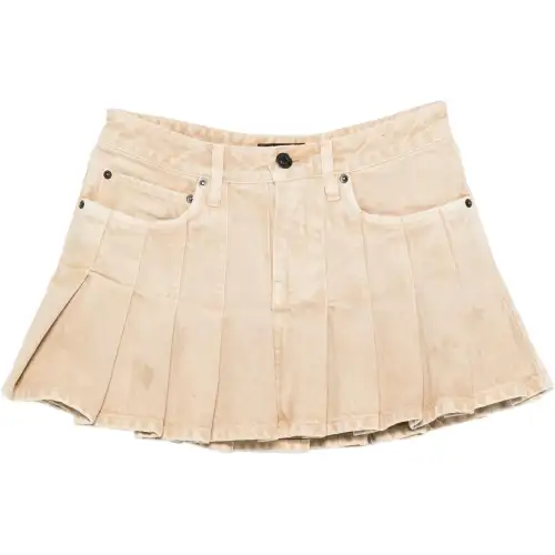 Balenciaga pleated denim mini skirt