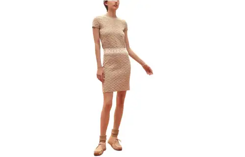 HERMES Casual Short Skirts Women's Ecru Moderate Short Bodycon Skirt