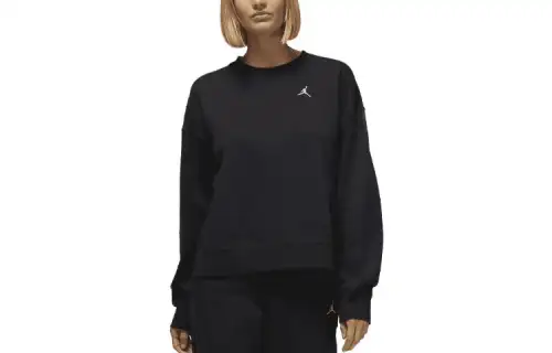 Jordan Brooklyn Sweatshirts Women's Black Crew Neck Moderate Regular