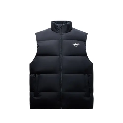 ANTA Vests Men's Basic Black 3 Stand Collar Thickened Other
