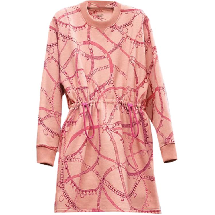 HERMES Long Sleeved Dress Women's Quartz Pink
