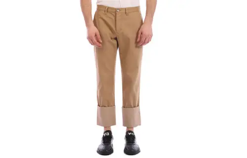 LOEWE Casual Pants Men's Camel Moderate Wide Leg Pants