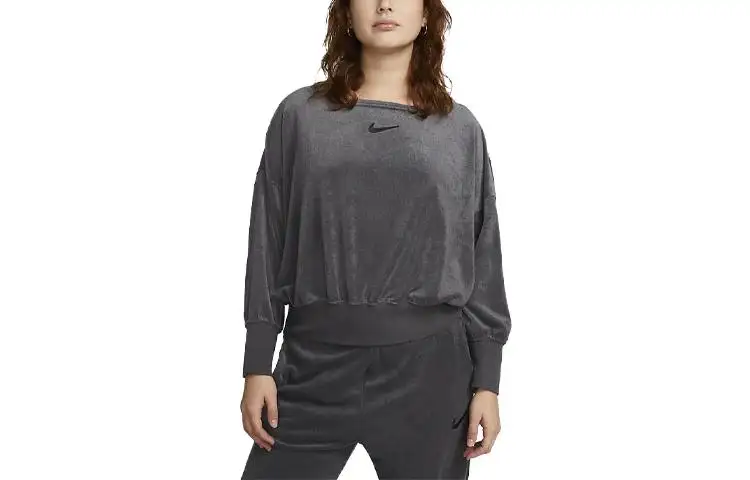 Nike Sweatshirts Women's Gray Crew Neck Moderate Regular